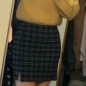 Garage Plaid Black Skirt